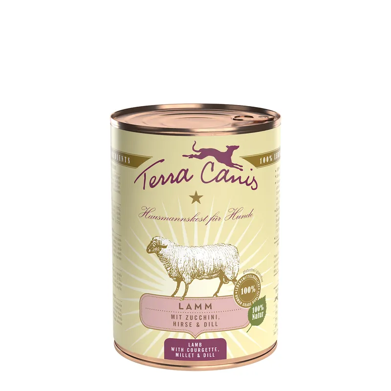 Sparpaket 24 x 400 g Terra Canis Lamm mit Zucchini, Hirse und Dill Hunde Nassfutter Bestseller